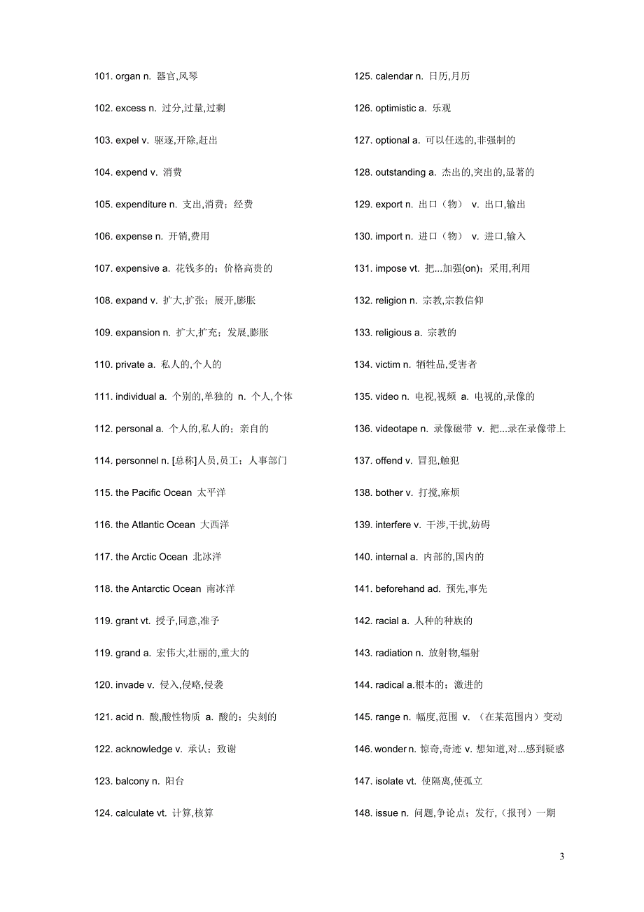 最近十年高考上海卷英语高频词汇总汇-最新精编_第3页