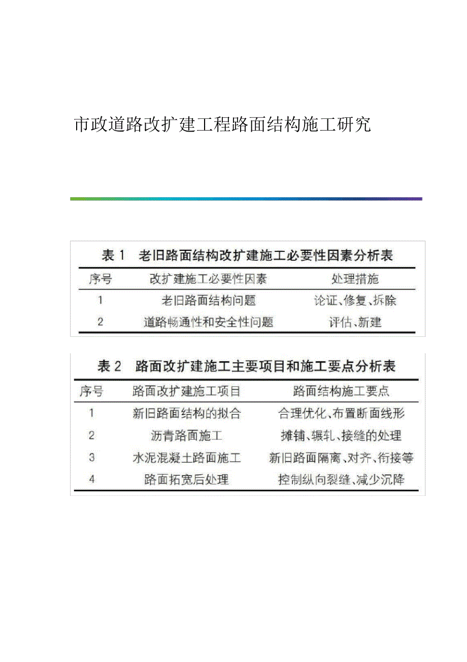 市政道路改扩建工程路面结构施工研究_第1页