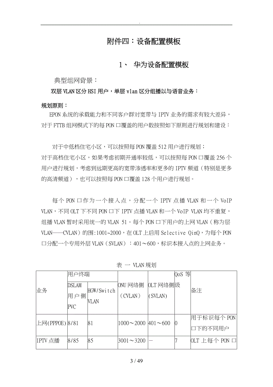 华为中兴与烽火设备配置模板_第3页