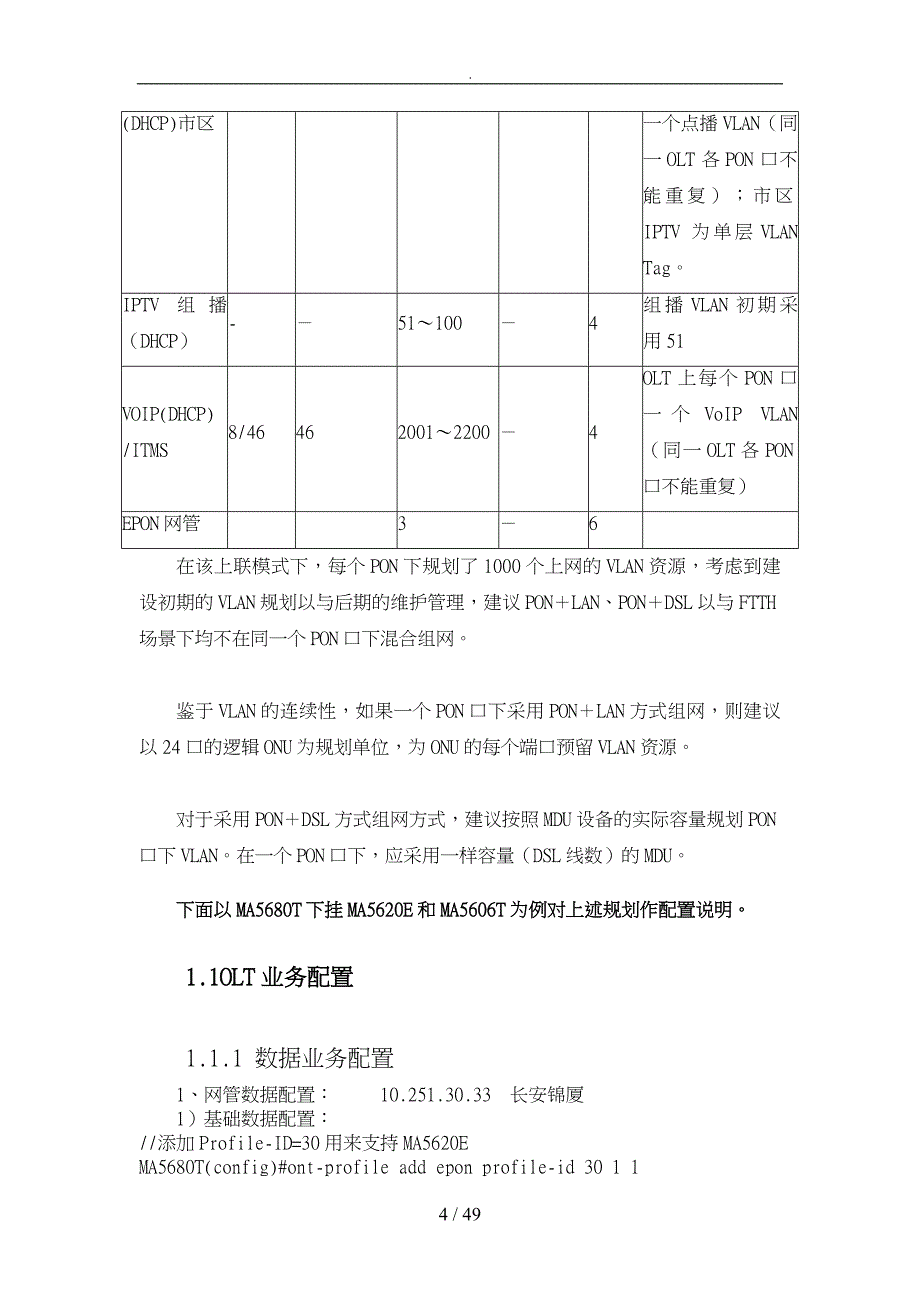 华为中兴与烽火设备配置模板_第4页