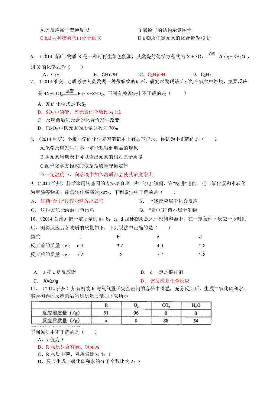 中考第五单元化学方程式_第2页