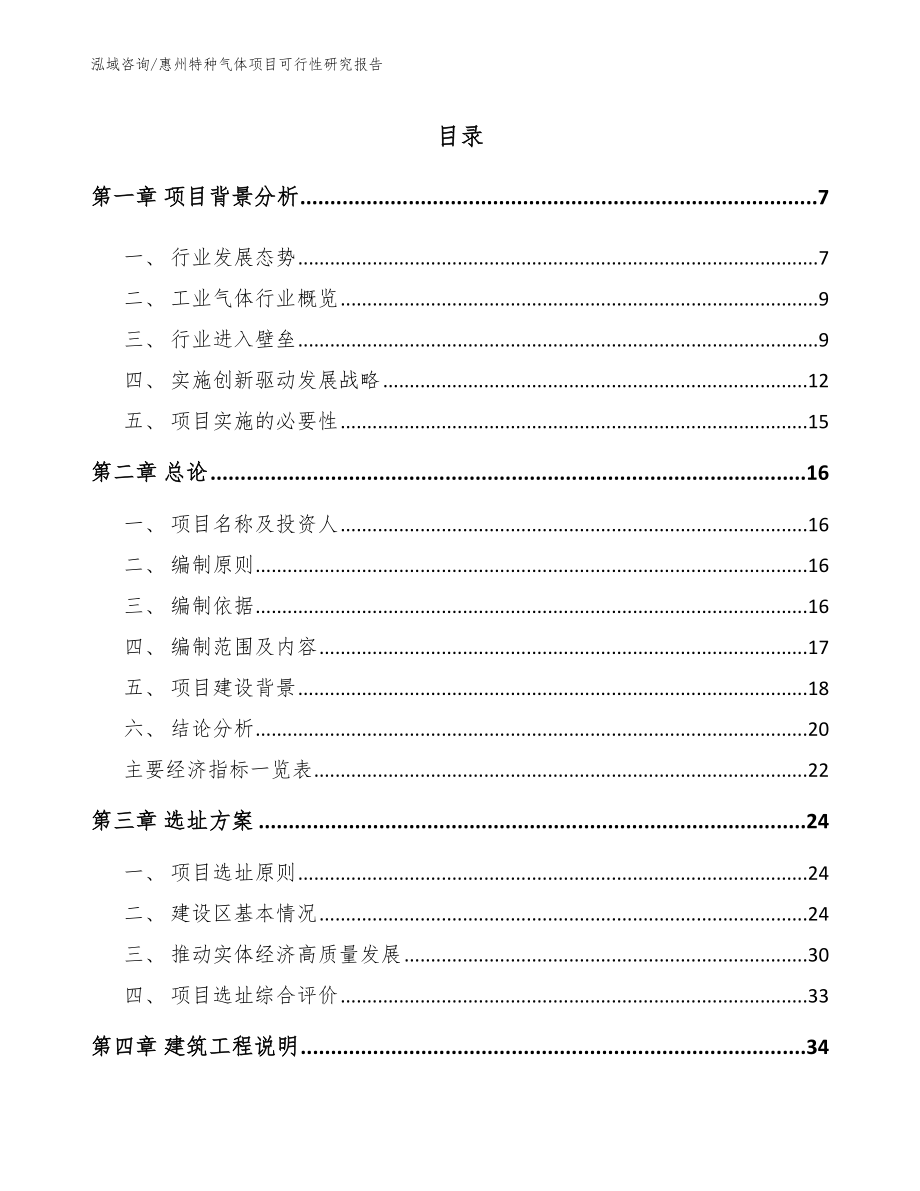 惠州特种气体项目可行性研究报告_第1页