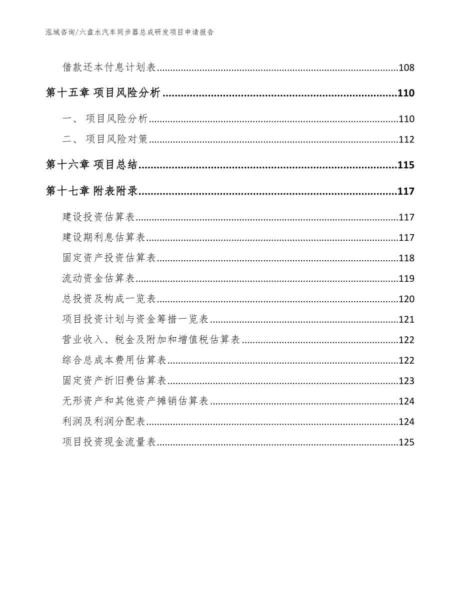 六盘水汽车同步器总成研发项目申请报告（模板范文）_第5页