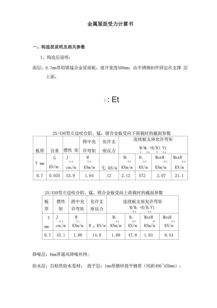 屋面板檩条受力计算_第1页