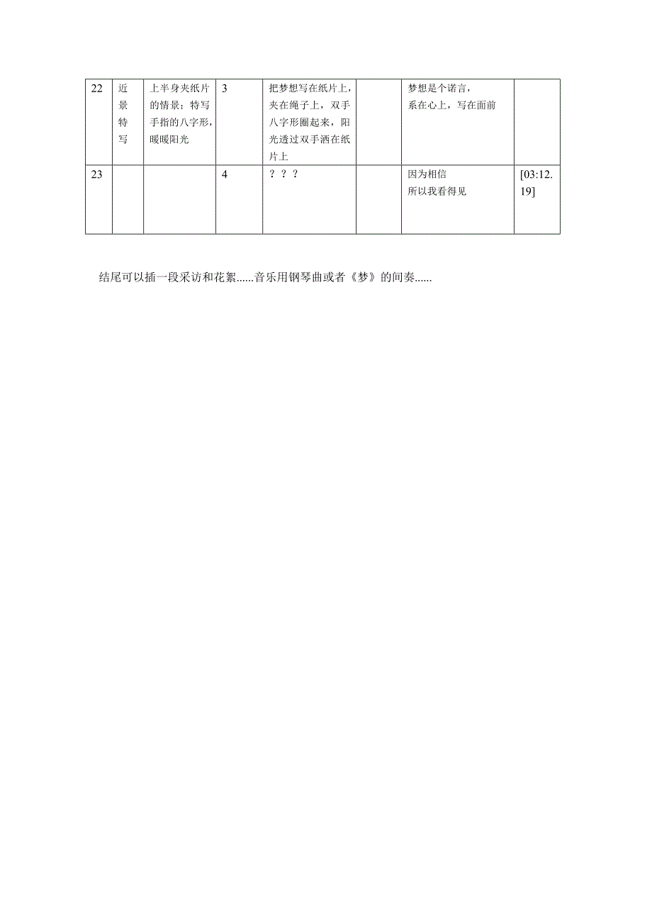 梦想天空分外蓝MV分镜头脚本徐雯南京体育学院.doc_第3页