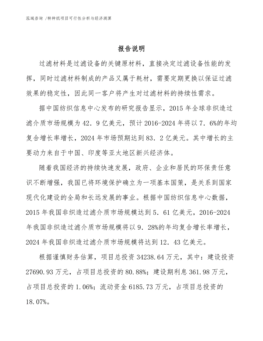 特种纸项目可行性分析与经济测算-（模板）_第3页