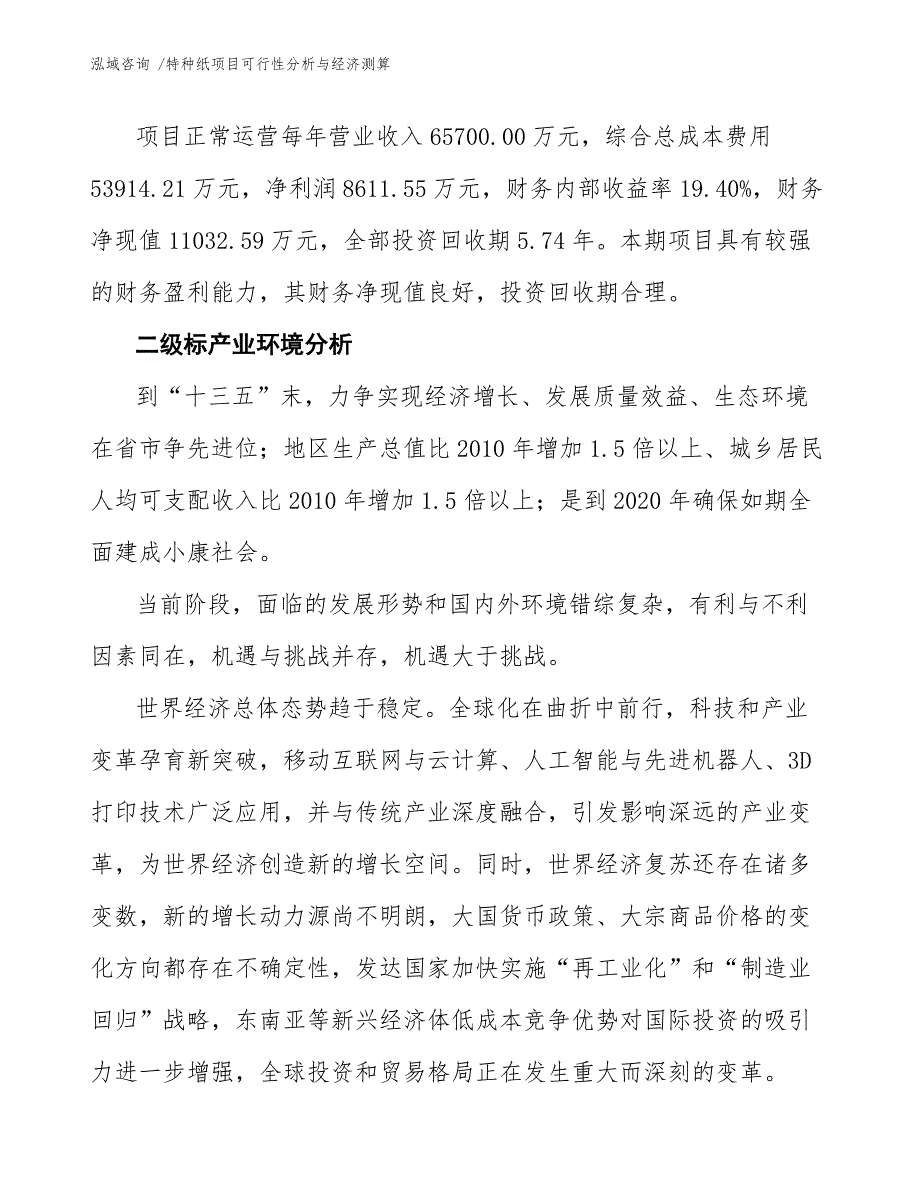 特种纸项目可行性分析与经济测算-（模板）_第4页