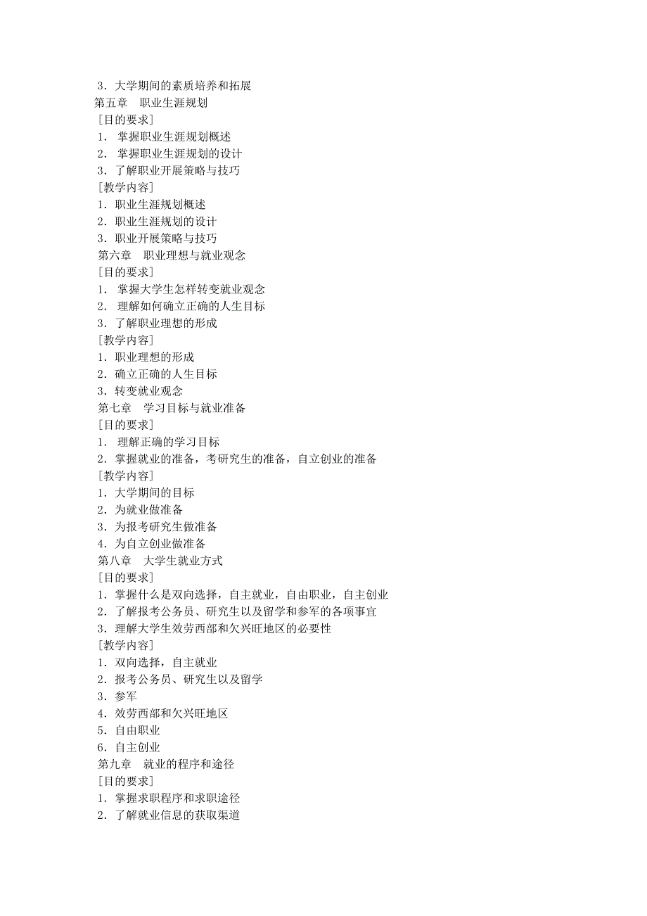 大学生就业指导教学大纲_第3页