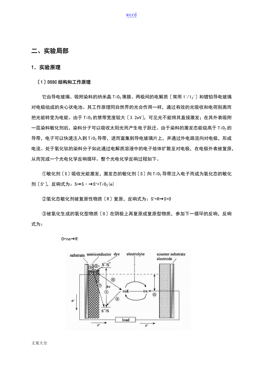 纳米二氧化钛太阳能电池地制备及其性能地测试实验报告材料_第3页