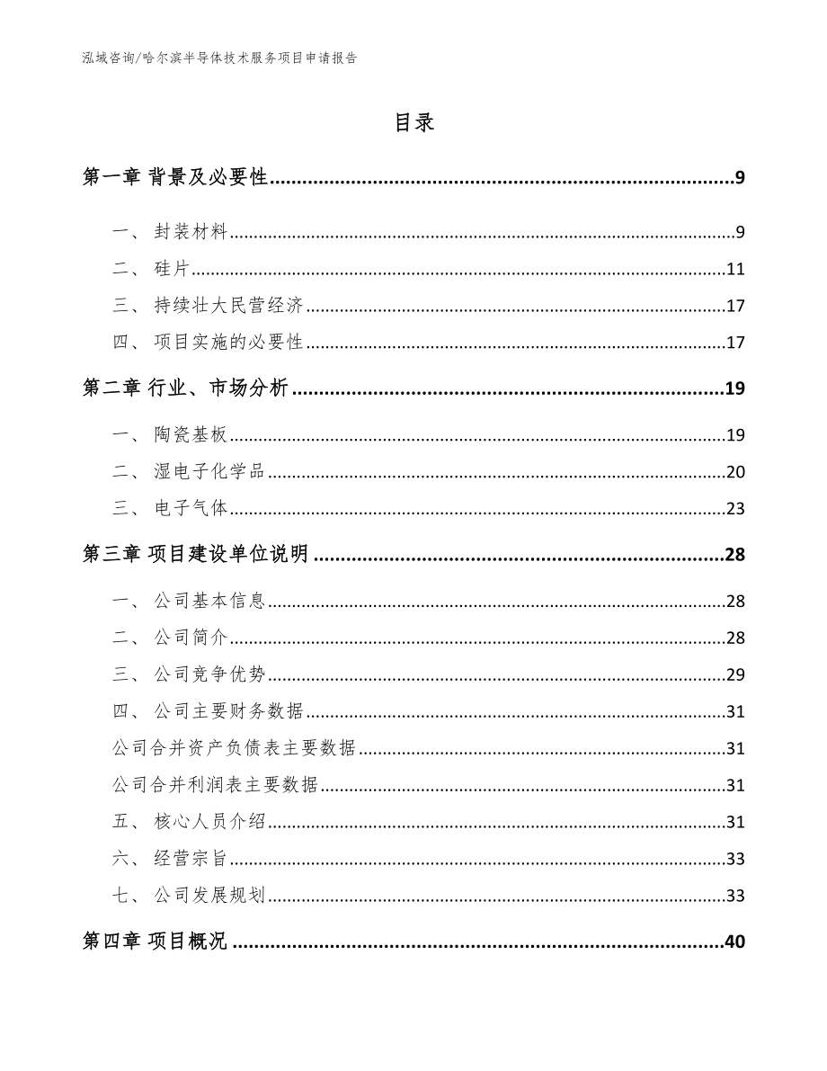 哈尔滨半导体技术服务项目申请报告（参考范文）_第2页