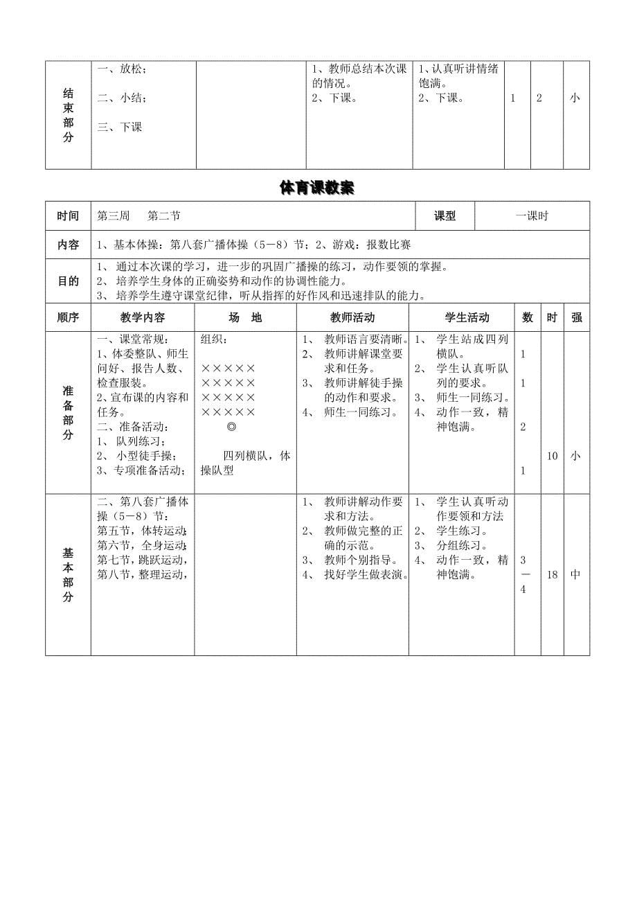 新课标小学三年级体育精品教案　全册_第5页