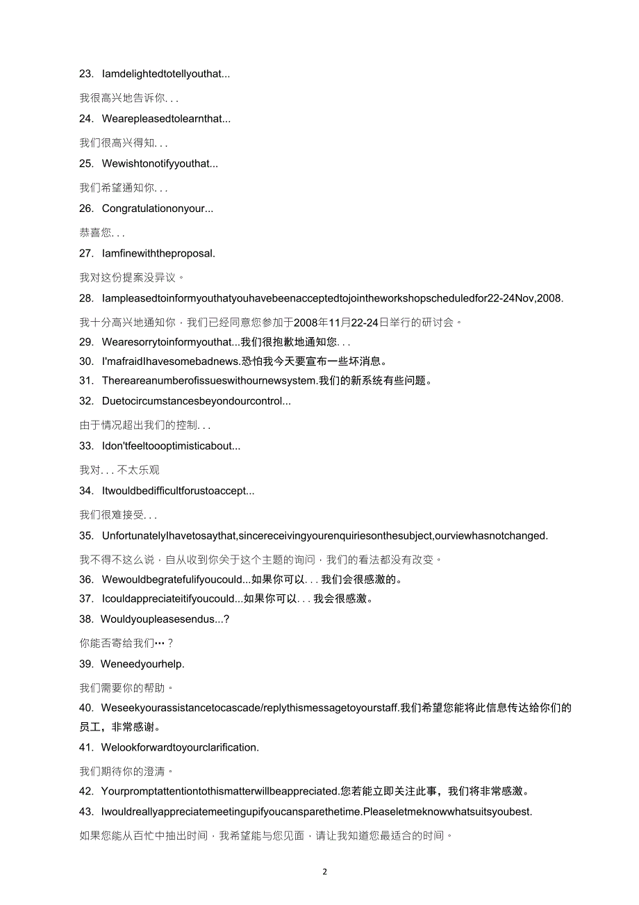 商务邮件常用英语_第2页