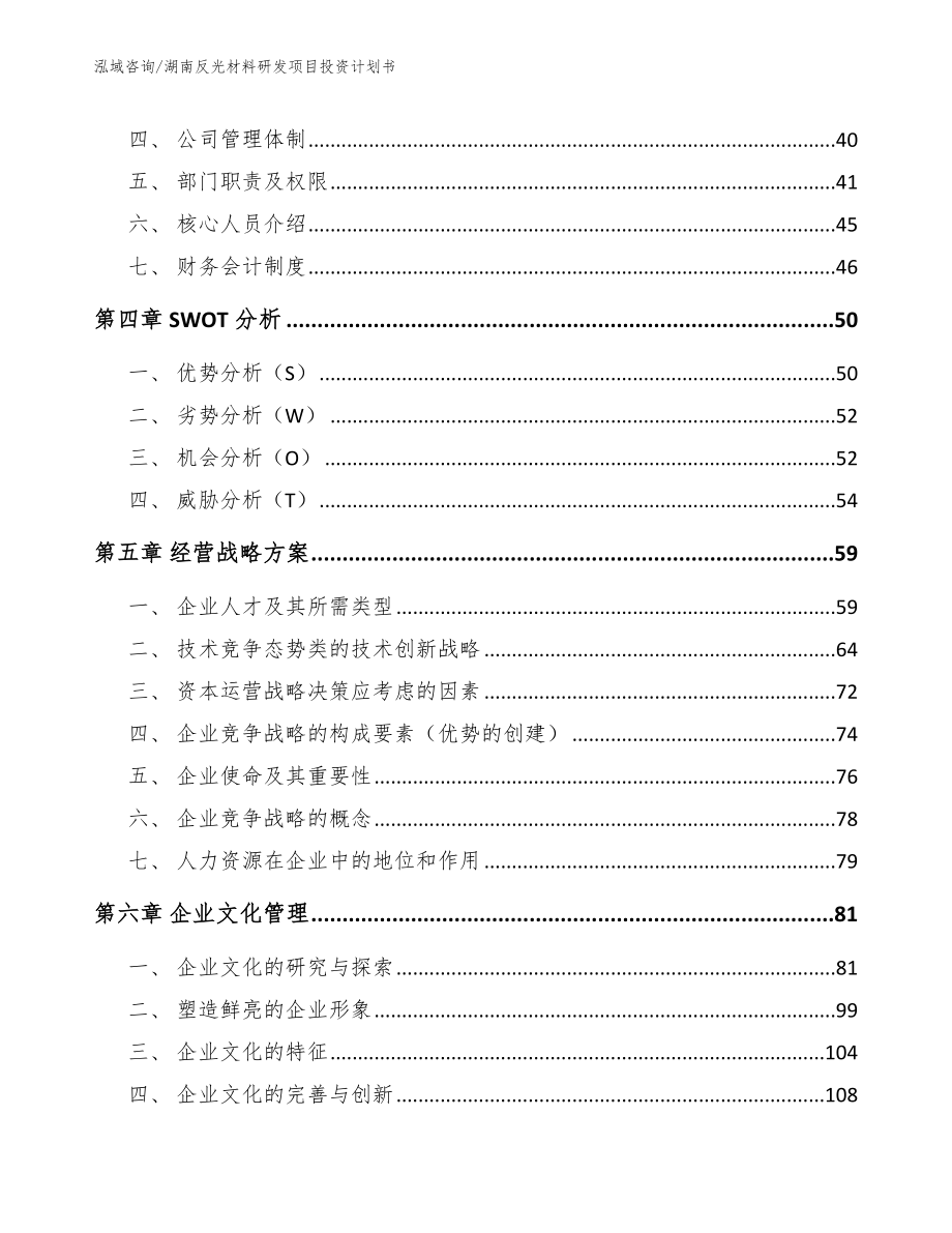 湖南反光材料研发项目投资计划书（范文模板）_第2页