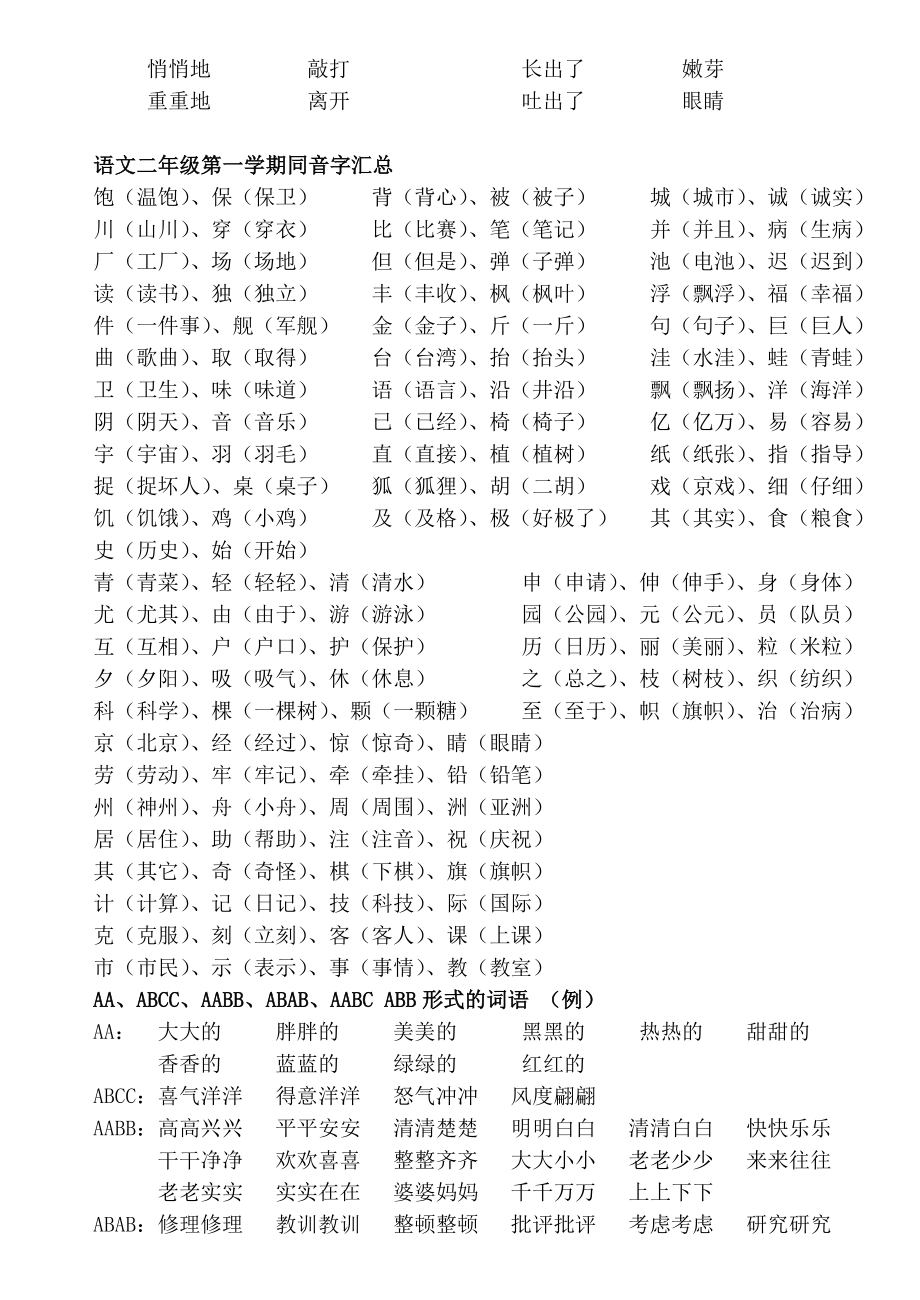 人教版二年级上册语文复习资料.doc_第4页