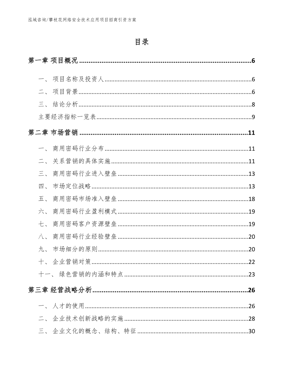 攀枝花网络安全技术应用项目招商引资方案【模板范文】_第2页