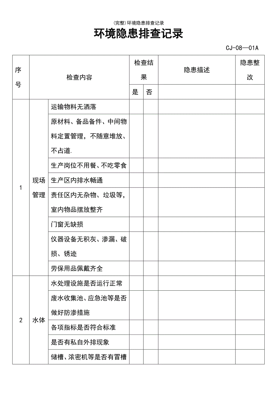 (最新整理)环境隐患排查记录_第2页