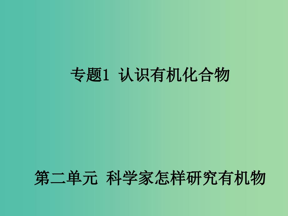 高中化学 1.2《科学家怎样研究有机物》课件1 苏教版选修5.ppt_第1页