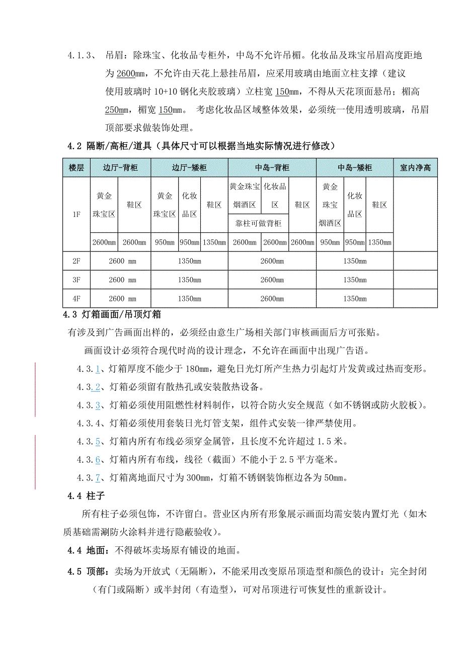 建筑意生广场专柜装修标准及施工规范供应商版_第4页