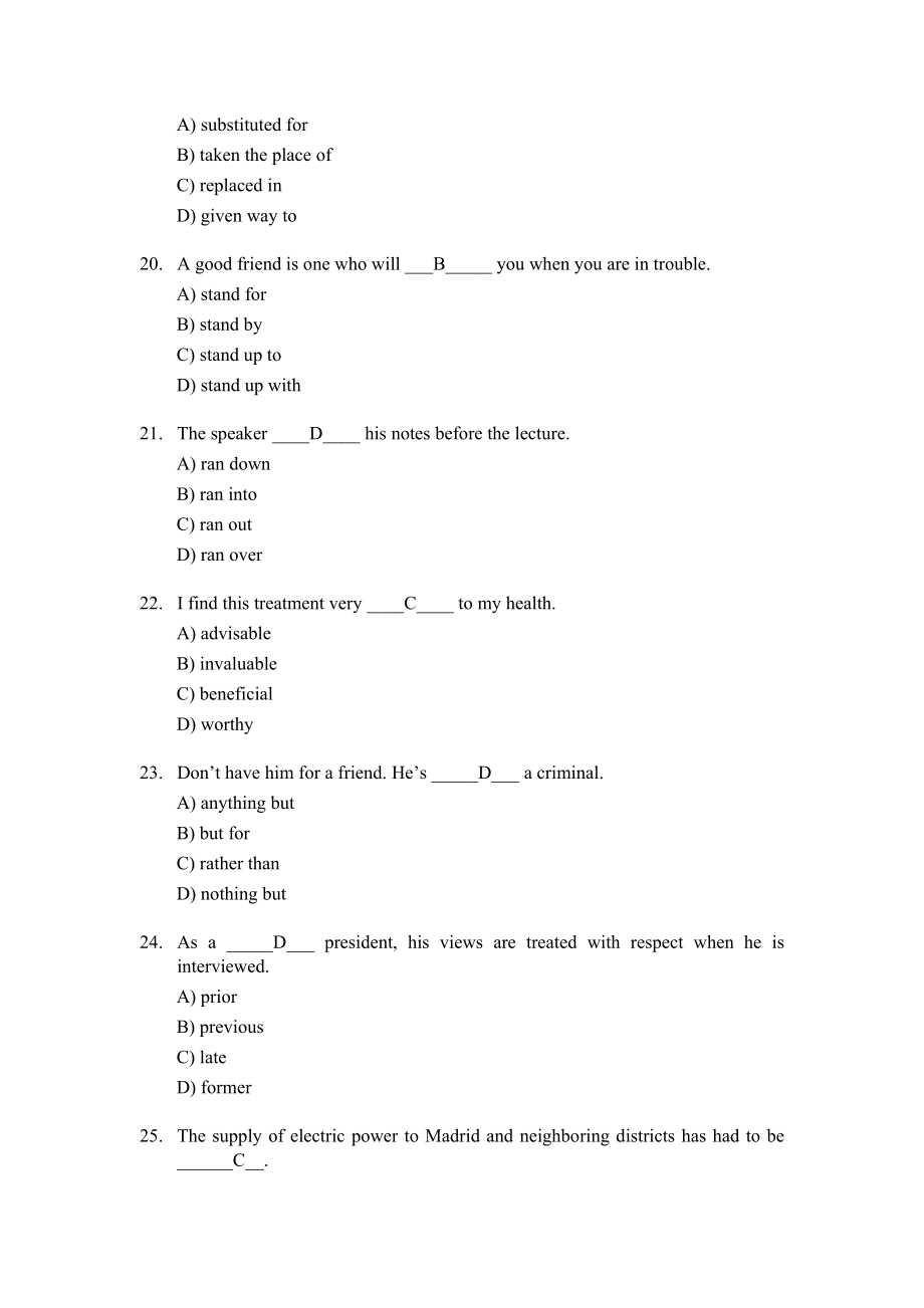 英语词汇练习(已含答案)_第4页