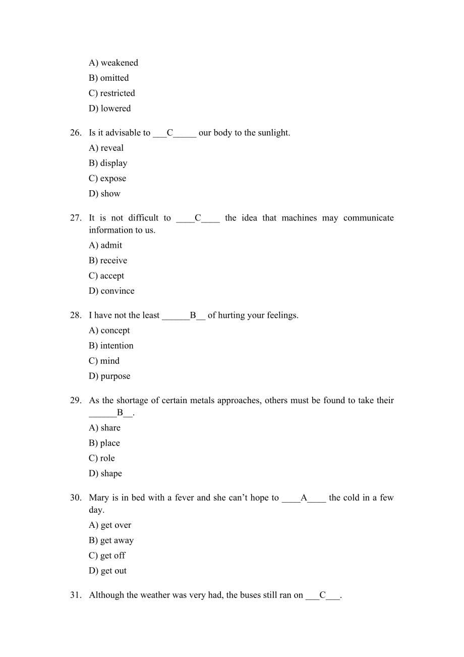 英语词汇练习(已含答案)_第5页