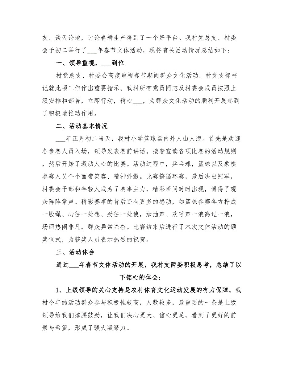 2022年村镇春节文化活动总结_第3页