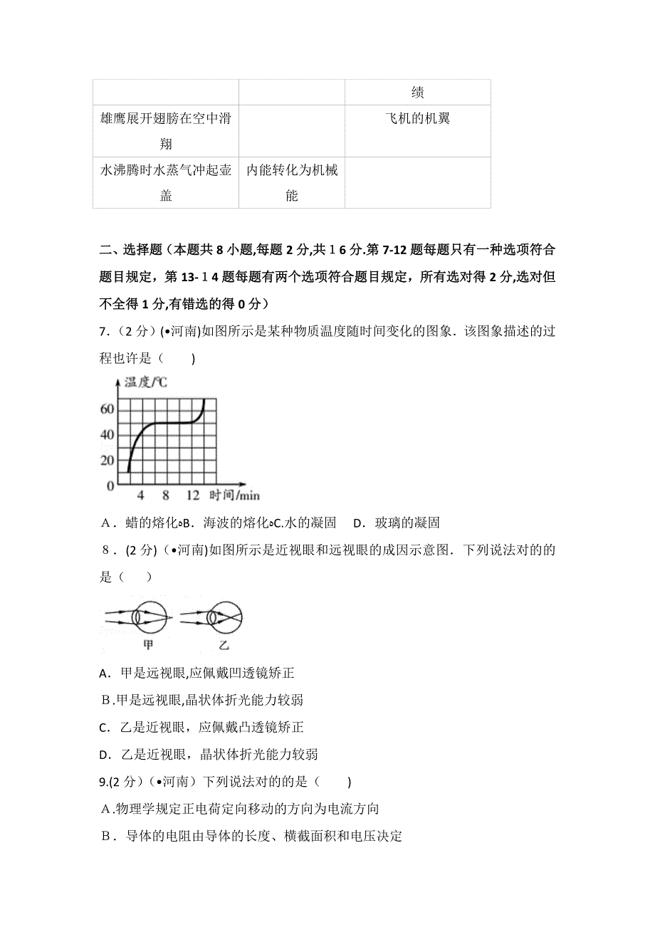 河南省中考物理试卷含答案及详细解析_第2页