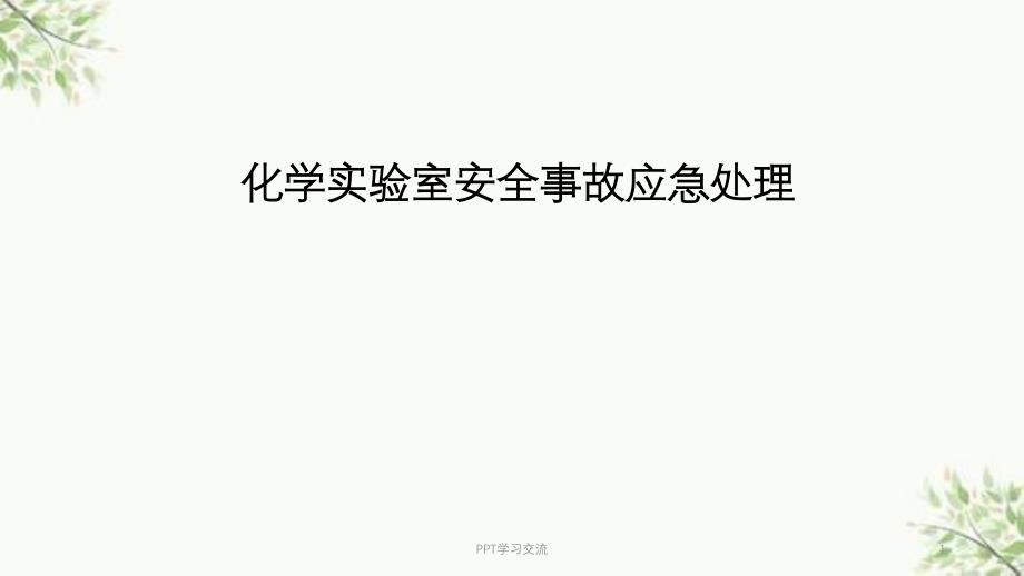 化学实验室安全事故应急处理ppt课件_第1页