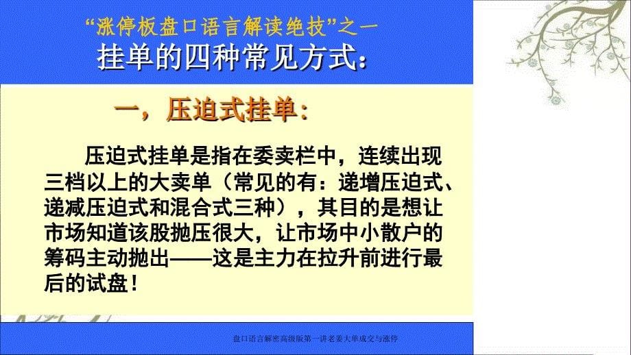 盘口语言解密高级版第一讲老姜大单成交与涨停课件_第5页