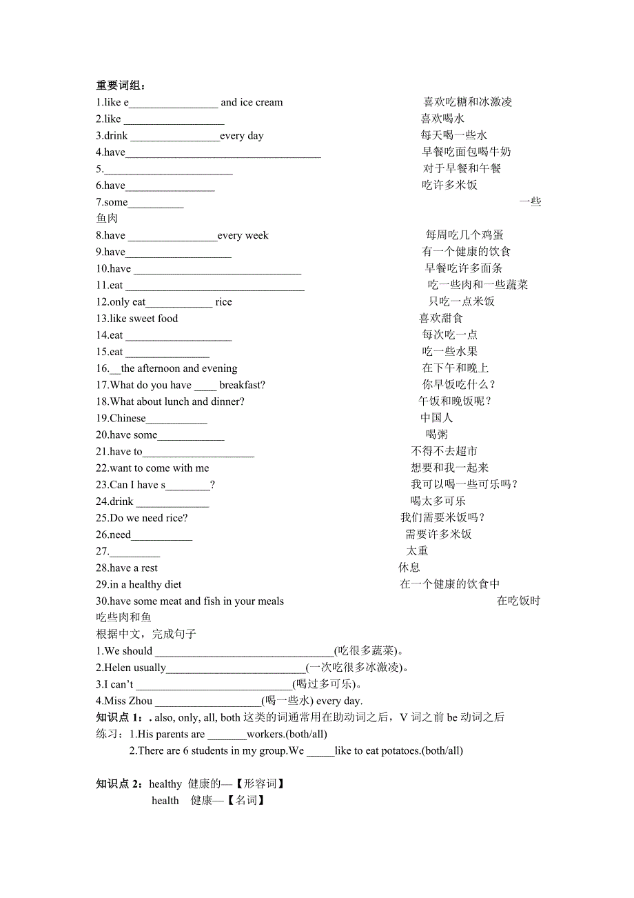 (完整word版)译林版英语六年级下册U3第三单元知识点及习题.doc_第1页