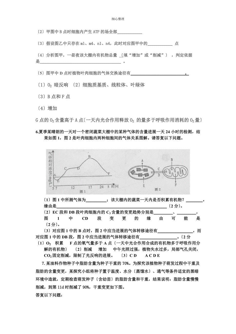 光合作用和呼吸作用有关曲线图像题解题技巧_第5页