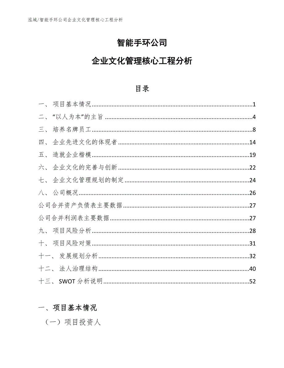 智能手环公司企业文化管理核心工程分析【参考】_第1页