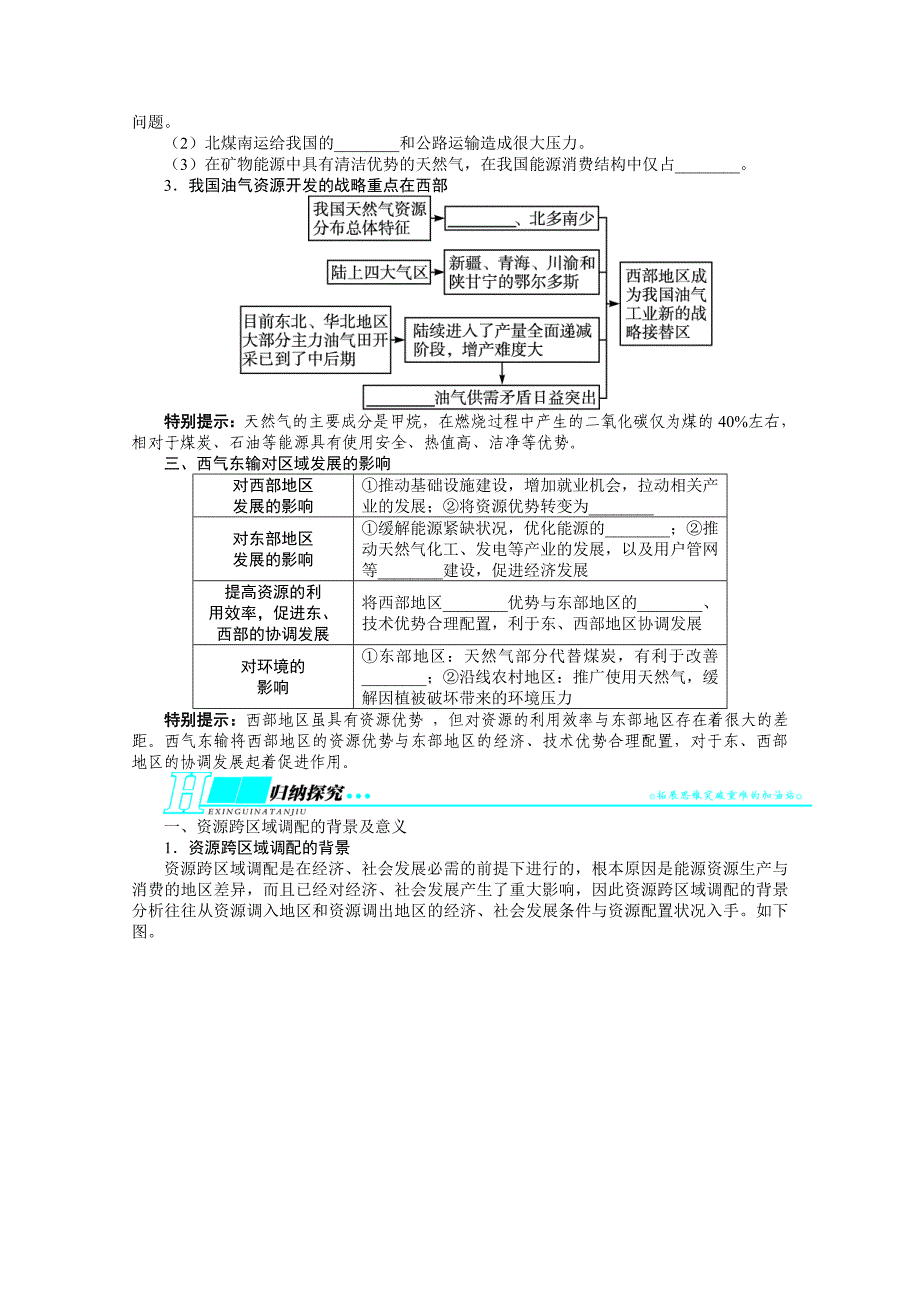 人教版高考地理一轮教学案：第16章第1讲资源的跨区域调配：以我国西气东输为例_第2页