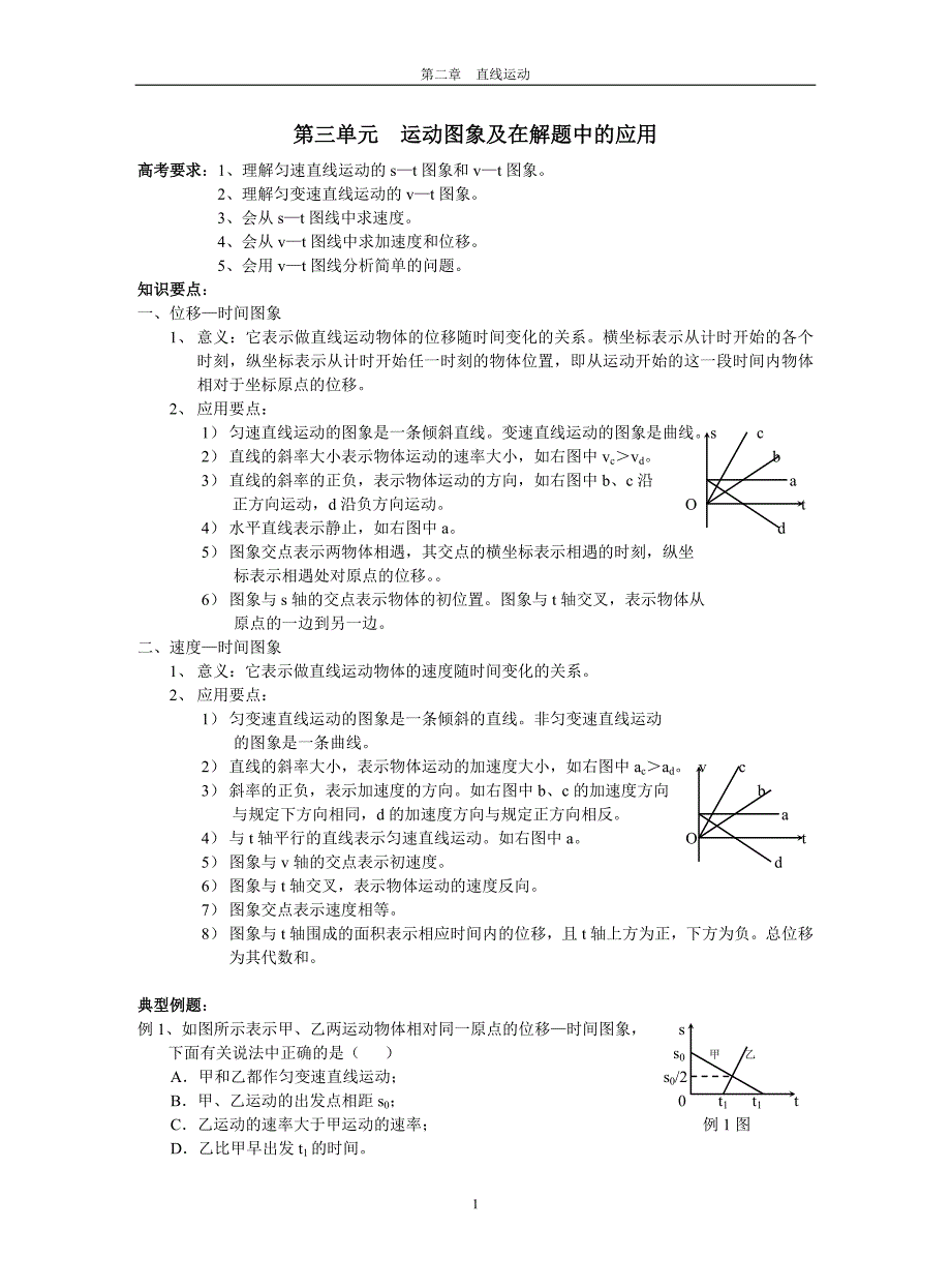 第三单元运动图象及在解题中的应用1.doc_第1页