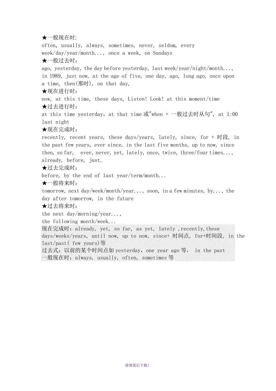 现在完成时态的标志词_第1页