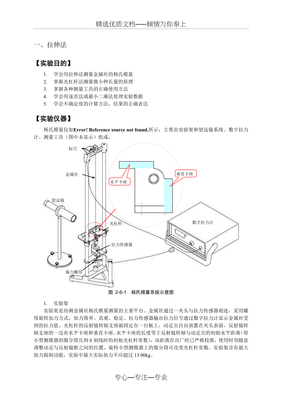 实验6-杨氏模量的测定(拉伸法)(共6页)_第1页
