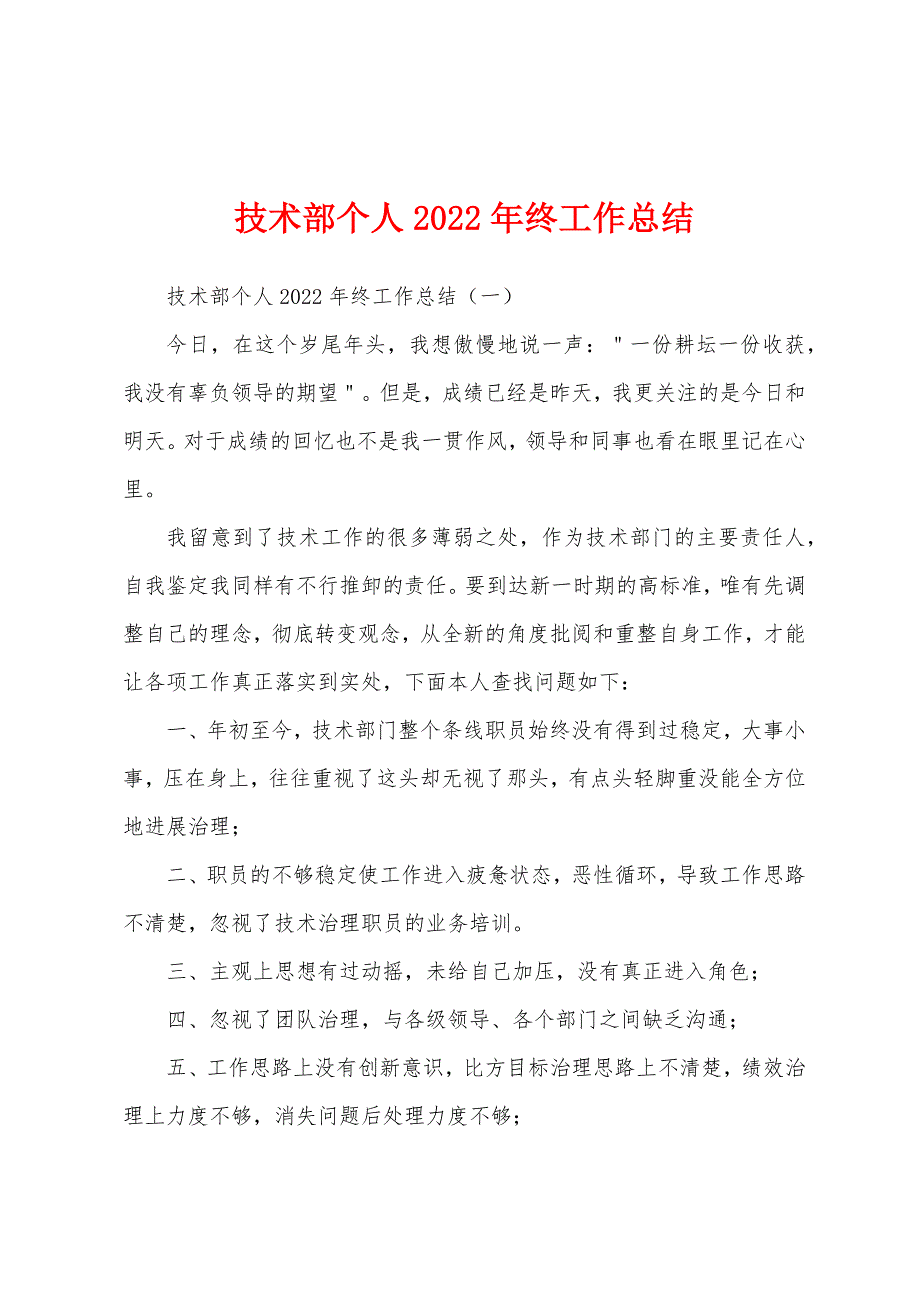 技术部个人2022年终工作总结.docx_第1页