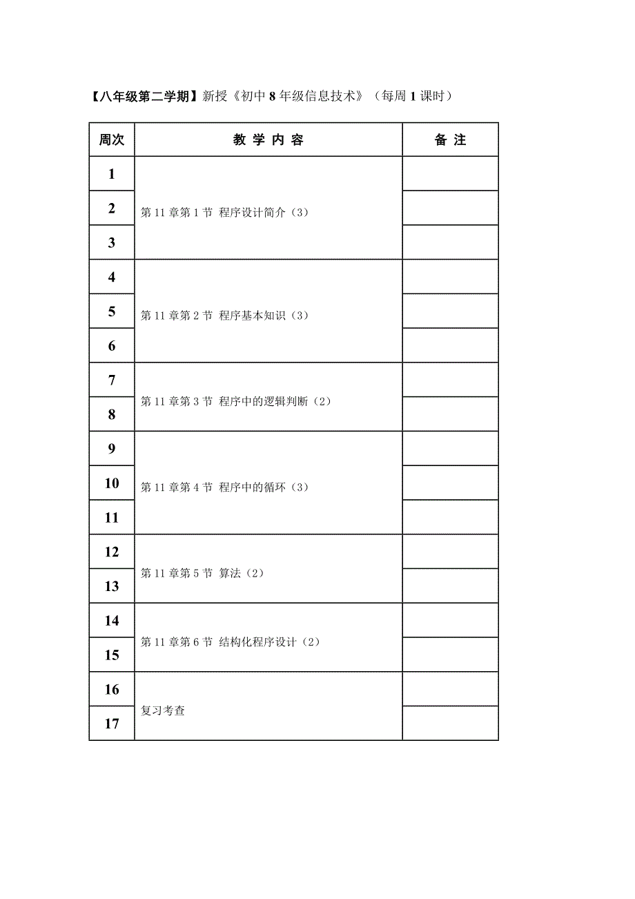 苏科版八年级信息技术教学计划_第4页