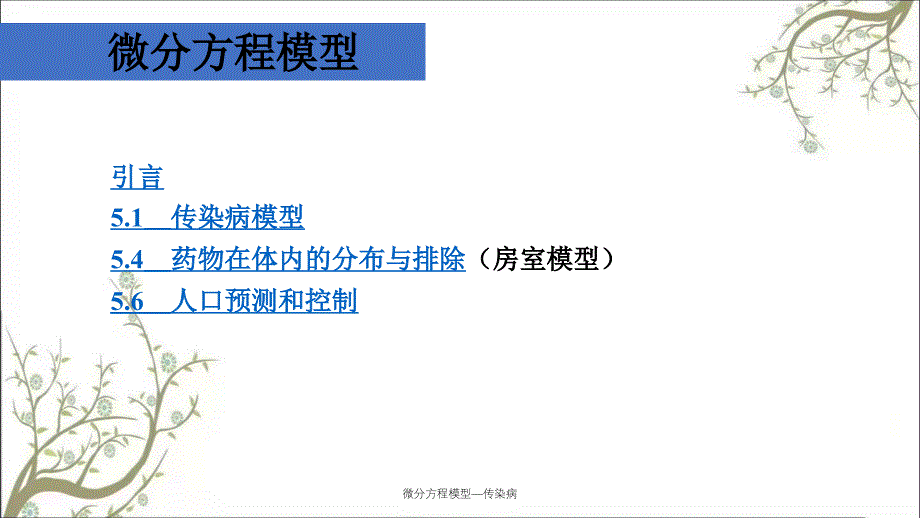 微分方程模型—传染病_第1页