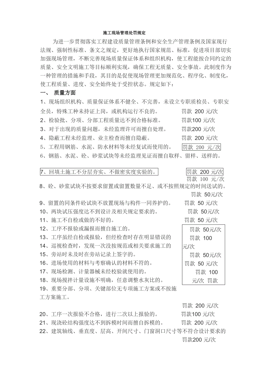 施工现场管理处罚规定_第1页