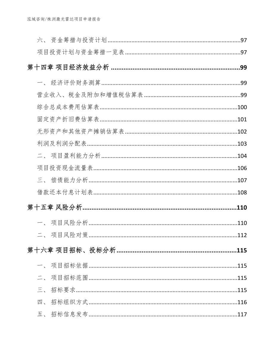 株洲激光雷达项目申请报告模板参考_第5页