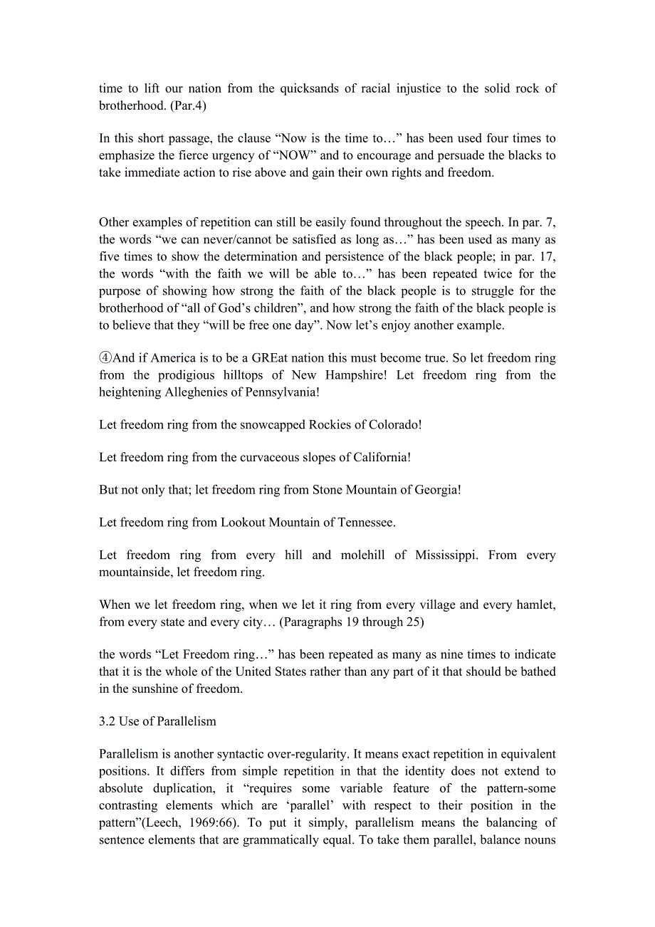 马丁.路德.金我有一个梦的文体分析英语毕业论文范文_第4页