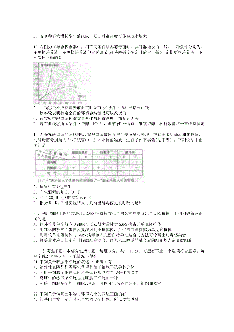 2014年江苏省高三百校大联考统一生物试卷(WORD版）.doc_第4页