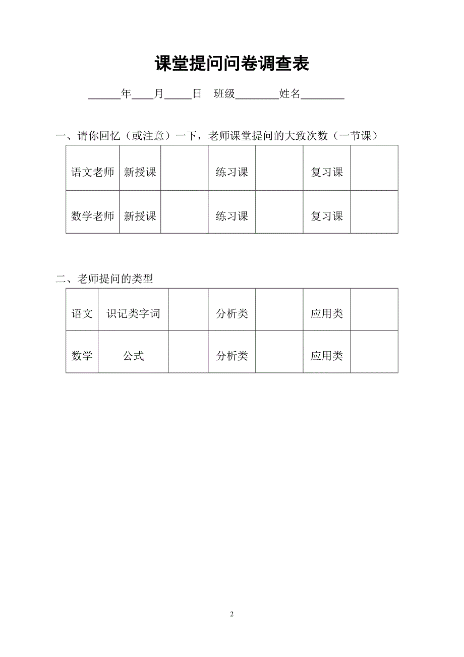 课堂提问问卷调查表_第2页