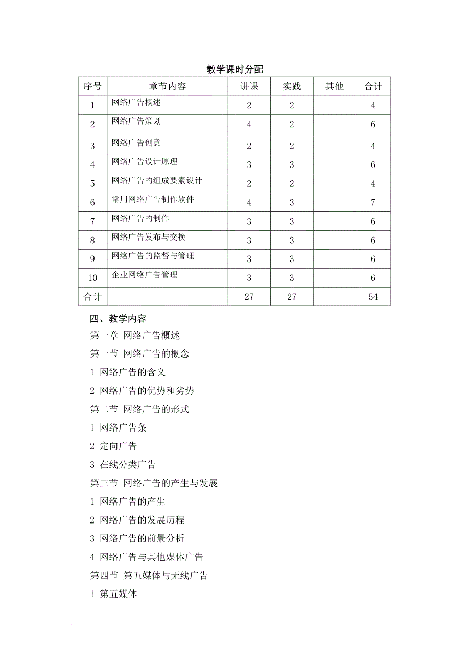 网络营销专业网络广告教学大纲课程教学大纲_第2页