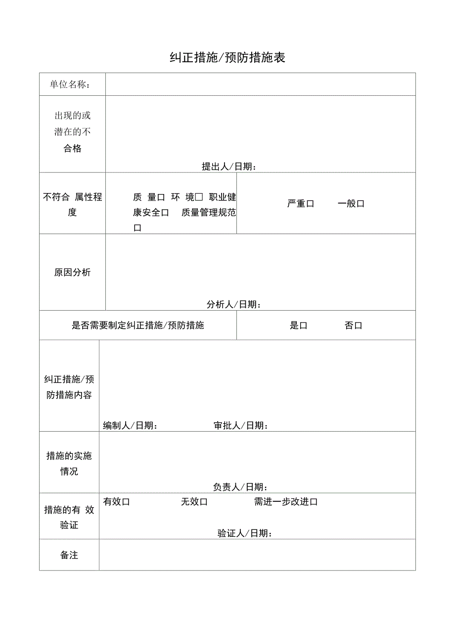 预防措施表格_第1页