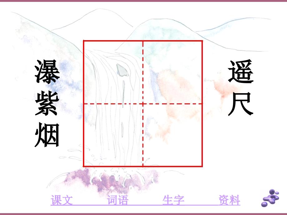 古诗三首望庐山瀑布ppt课件_第4页