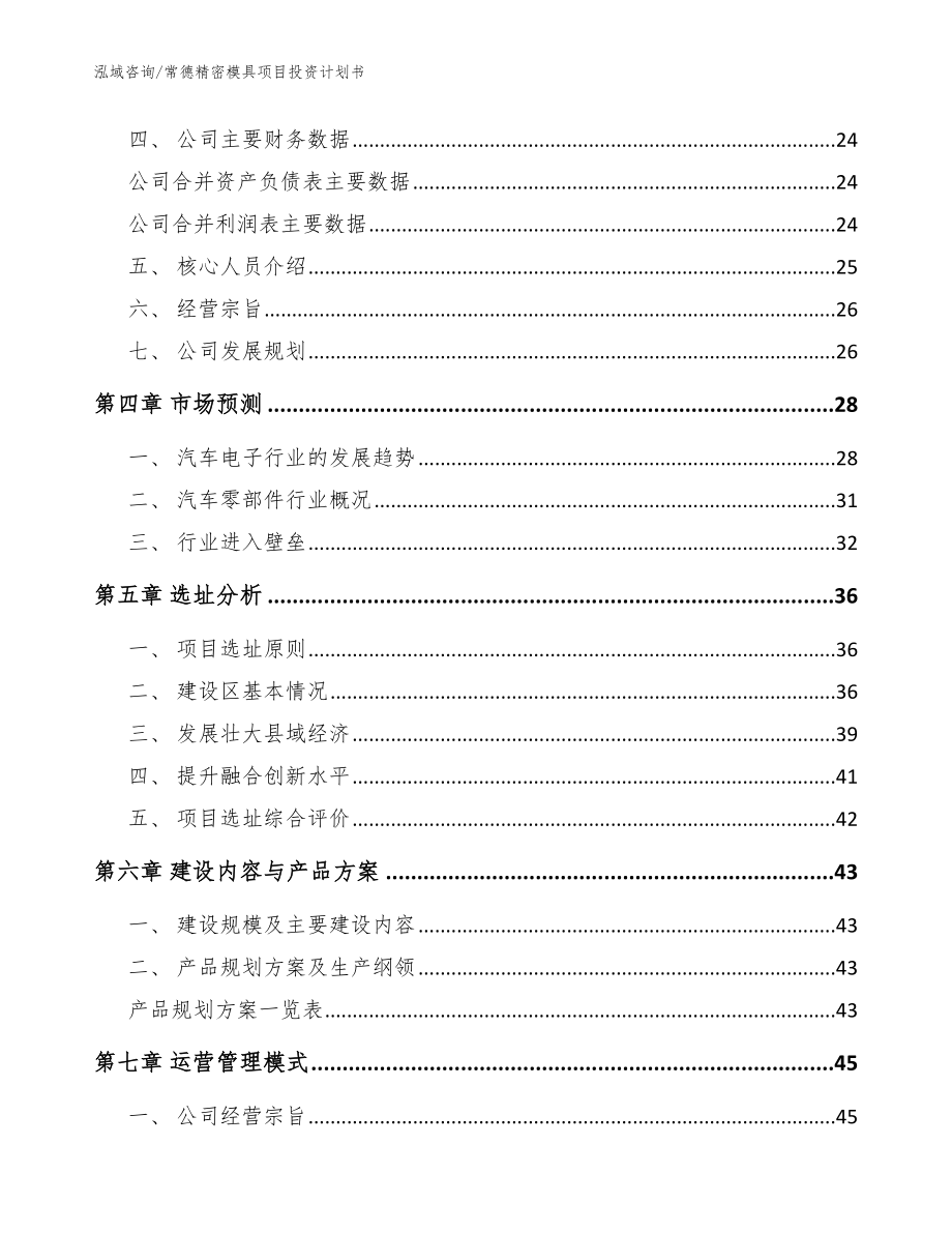 常德精密模具项目投资计划书参考范文_第3页