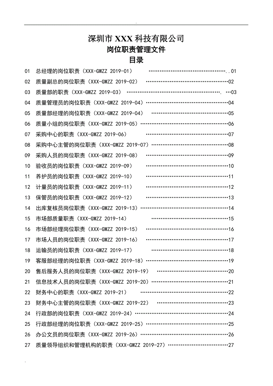 经营质量管理制度、工作程序等文件目录_第3页