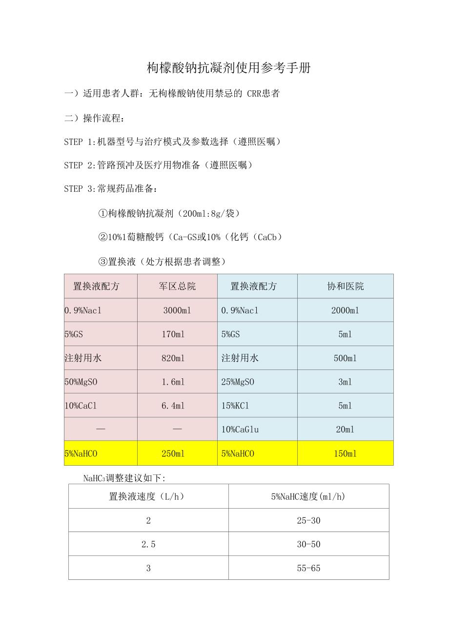 枸橼酸钠抗凝剂使用参考手册范本_第1页