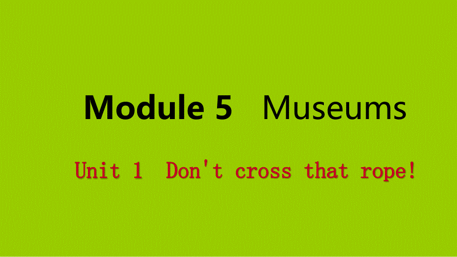 广西九年级英语上册Module5MuseumsUnit1Donrsquotcrossthatrope课件新版外研版_第1页